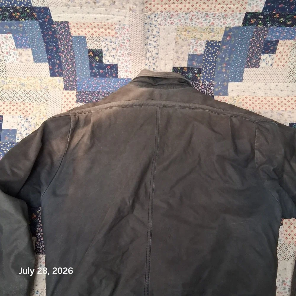 Vintage U2 Wear Me Out Leather Bomber Jacket Mens 40 M Blue Flight Aviator